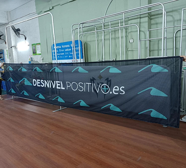 Custom Design Waterproof Fabric Mesh Printed Fence Banner Outdoor Mesh Polyester Banners with CMYK Color
