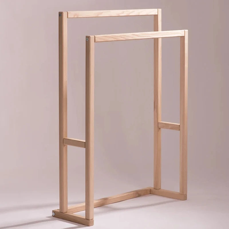 Free Standing  Metal  Towel and Gym Mat Rack 2 Tier for Home or Gym for Beverage Yoga Mat Holder