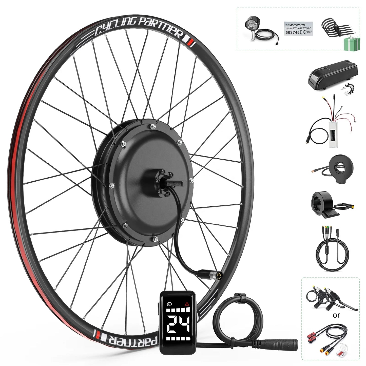 Electric Bike Conversion Kit JYLT 1000W 48V Brushless Gearless Rear Hub Motor Kit 26 27.5 700C DZ40 Display