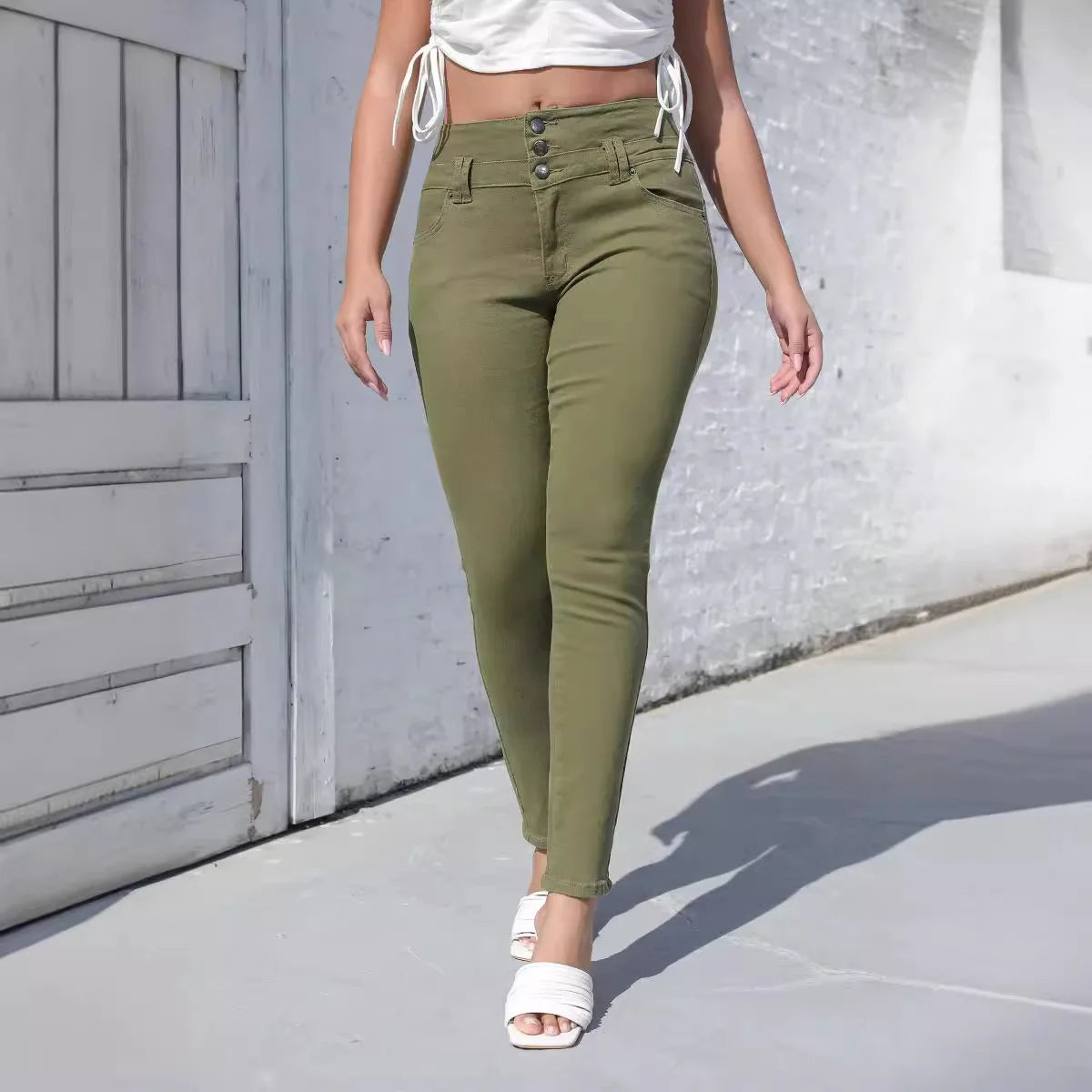 Women's 2026 Autumn New High-Waist Washed Slim-Fit Skinny Jeans - Butt-Lifting Ankle-Length