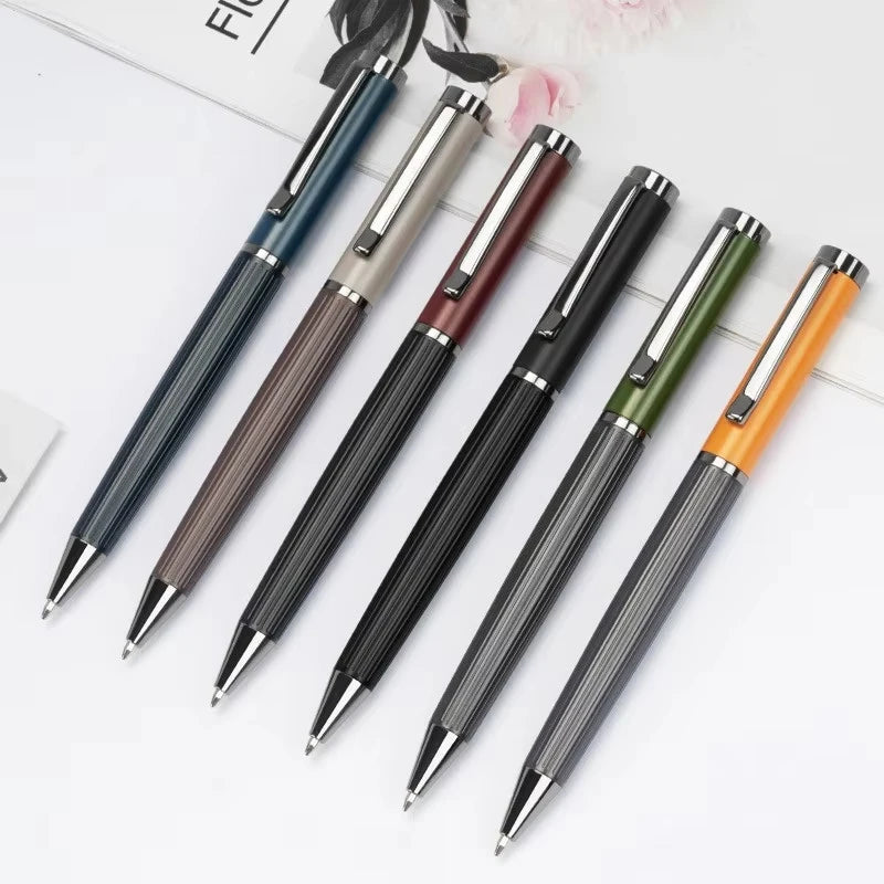 Morandi Colors Metal Ballpoint Pens 1.0mm/0.5mm Logo Promotional Signature Pens Twist Action Laser Engraving for Corporate