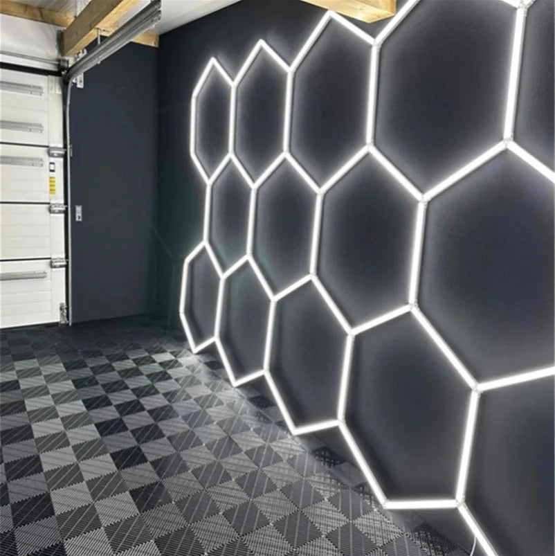 Best Seller 6500K Plastic Hanging LED Light Fast Delivery for Shop & Workshop Decoration Honeycomb Design with Remote Control