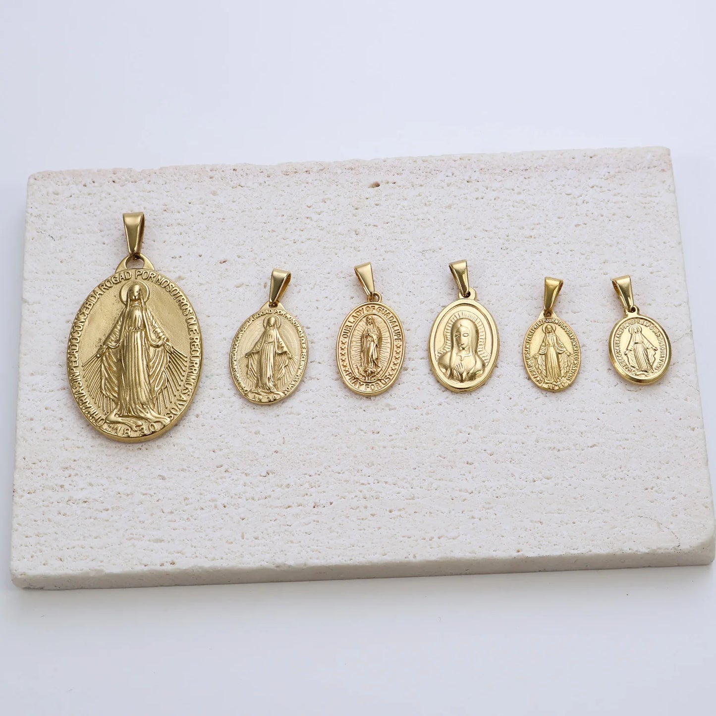 Custom 18K Religious Catholic Pendant Charms Virgen De Guadalupe Virgin Mary Pendants for DIY Jewelry Making