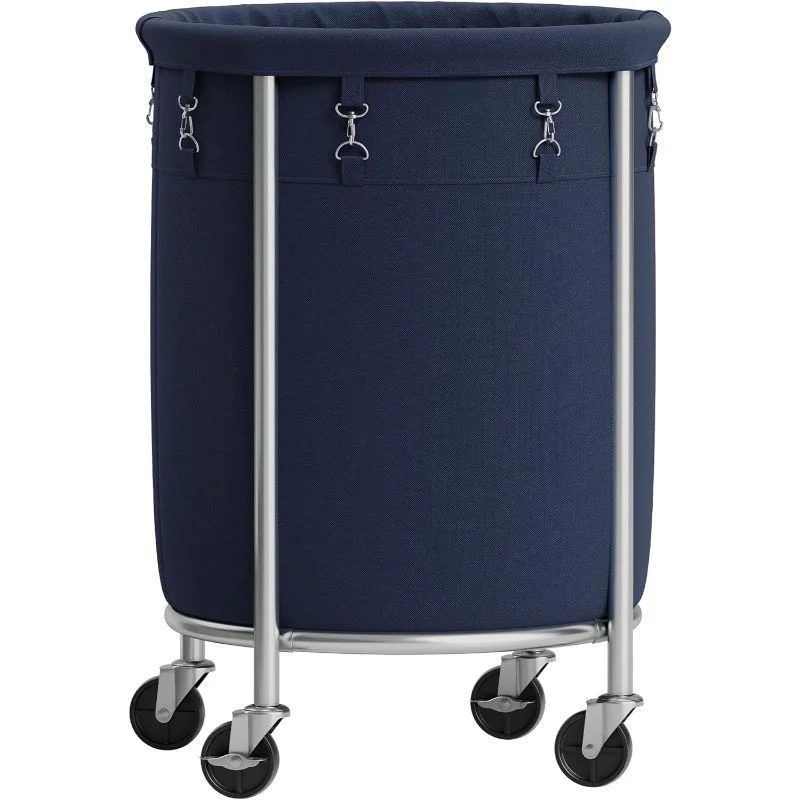 Round Rolling Laundry Sorter Laundry Cart with Removable Bag