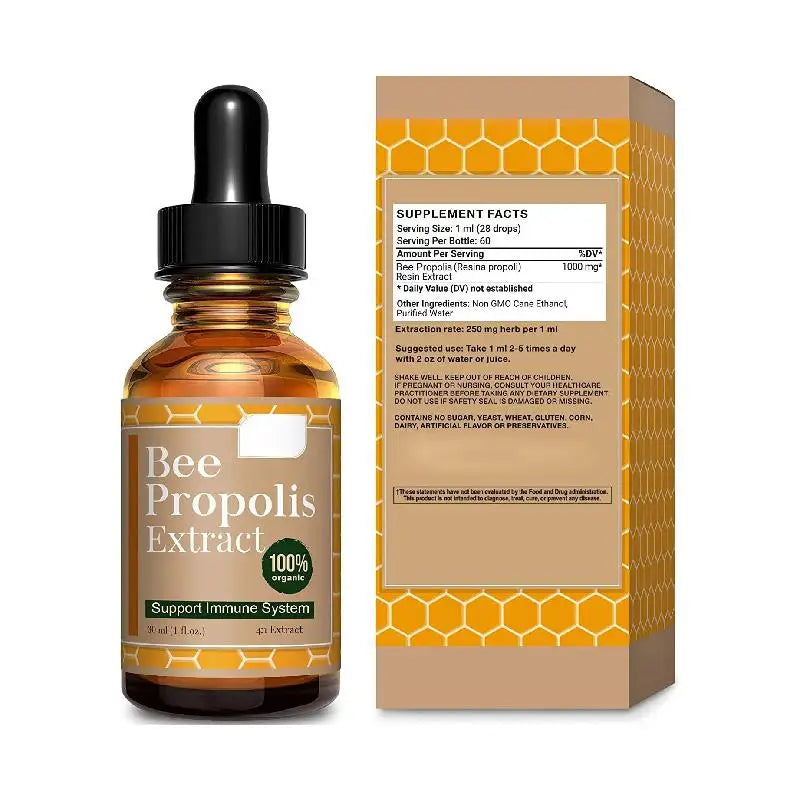 2025 Wholesale OEM ODM Custom Propolis Potency 100% Pure Extract Drops for Immune Support & Sore Throat Relief Lung Cleaning