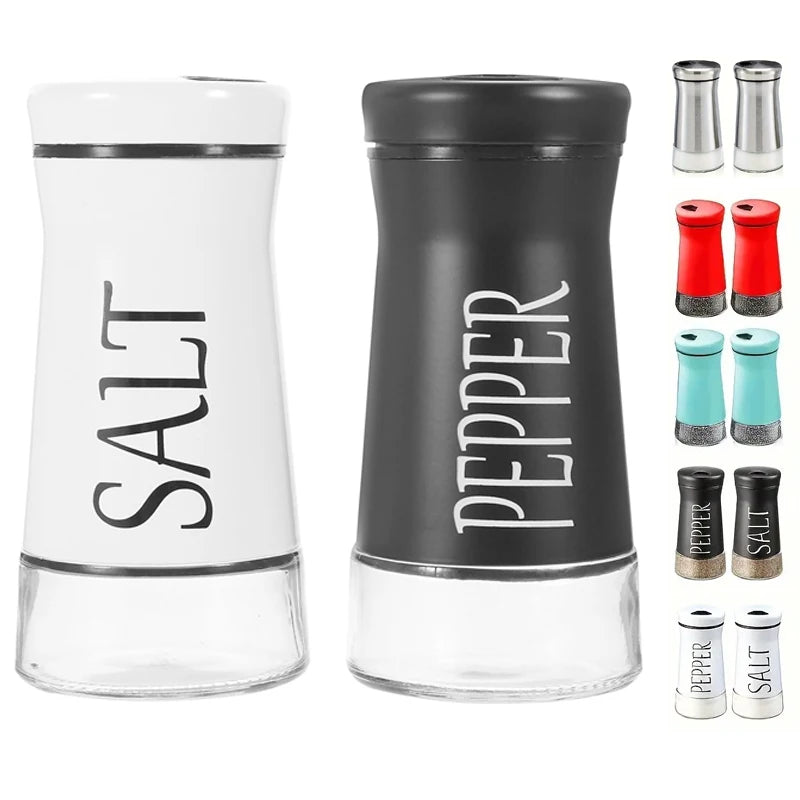 Spice Shakers Stainless Steel Black White Spice Dispenser With Adjustable Pour Holes the Original Salt and Pepper Shakers Set
