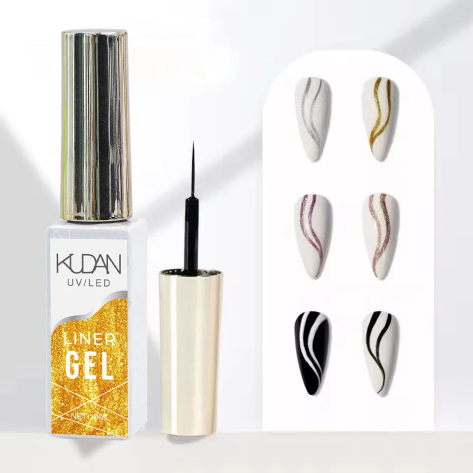 Hot Sale 5ML High Mirror Chrome Effect Gel Paint Silver Gold Gel Liner for Nail Art DIY Decoration Free Sample
