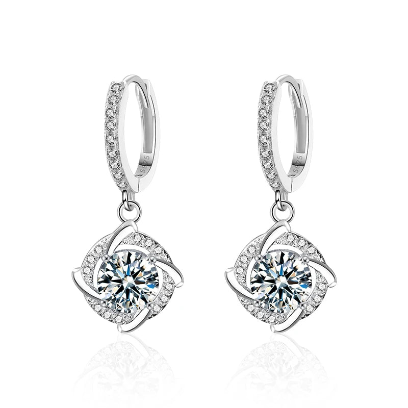 XKZ009 Exquisite Drop Earrings New Moissanite Diamond Earrings for Women S925 Sterling Silver Jewelry