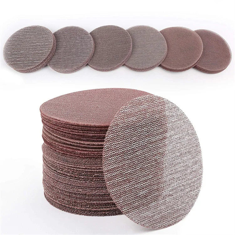 50PCS 5 Inch 80-3200# Assort Grit Hook & Loop Mesh Sanding Discs (Red) OEM for Wood Plastic & Coated Surfaces