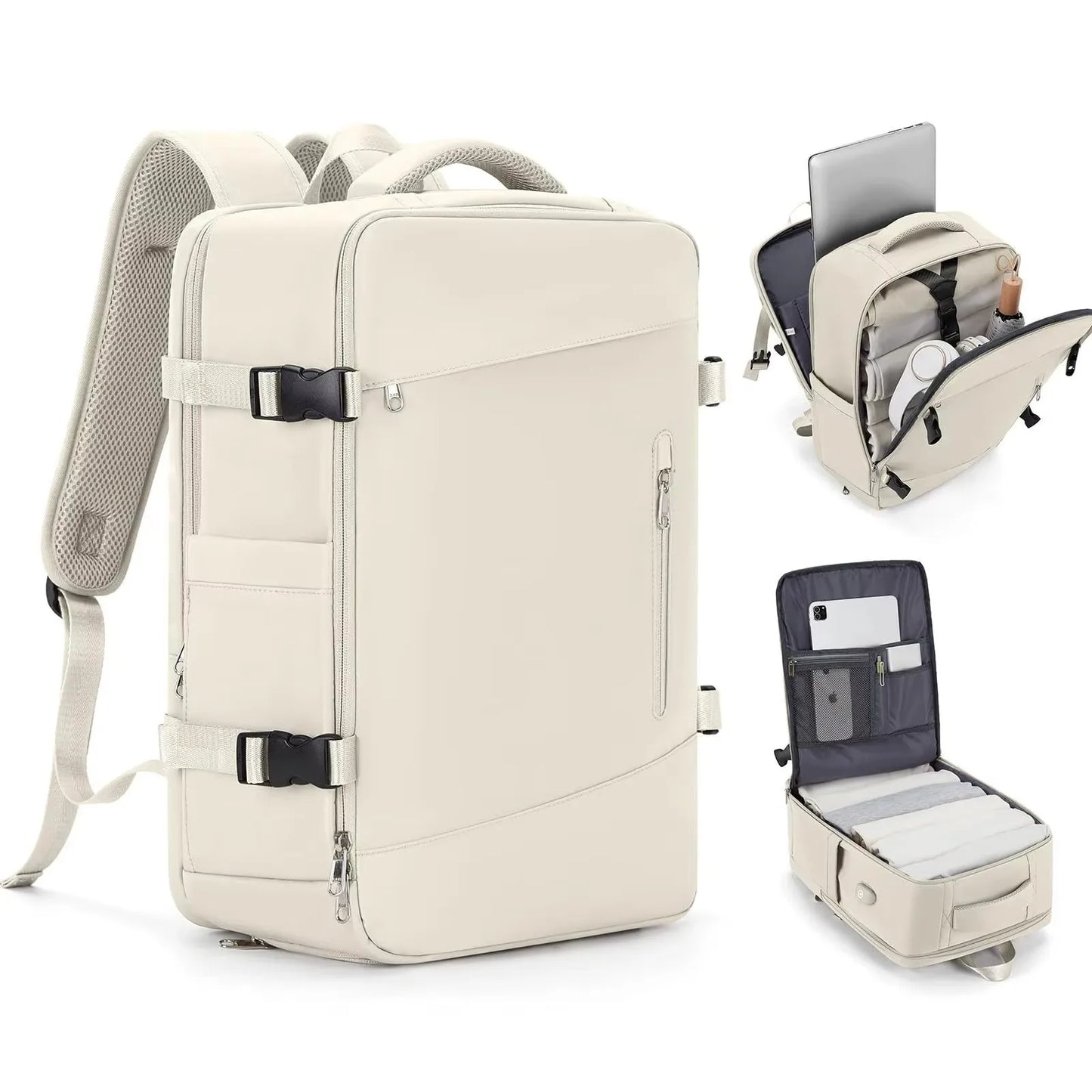 Women's Large Capacity Water Resistant Anti-Theft USB Backpack Oxford EasyJet Ryanair Carry-On Compatible Cabin Backpack