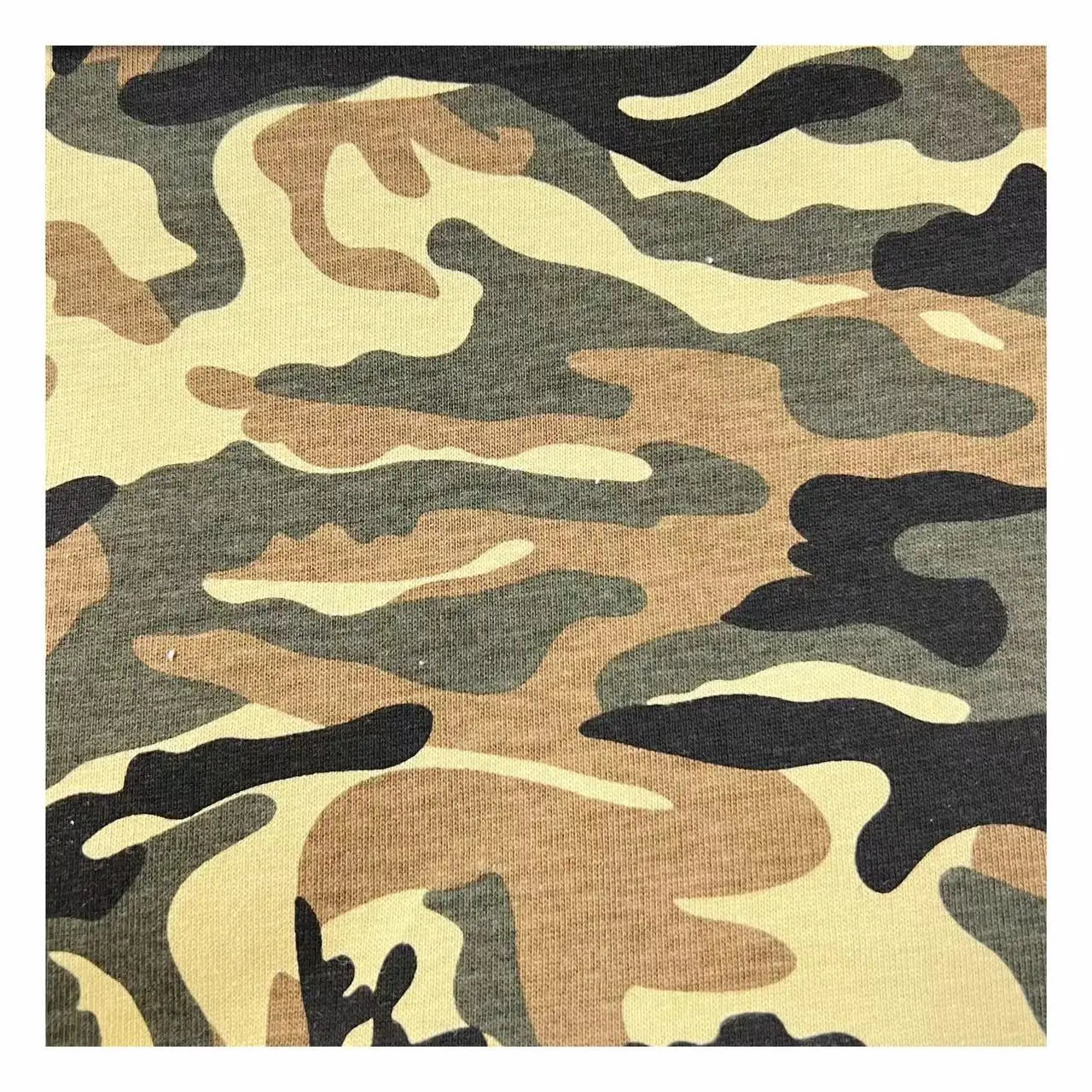 Stretch Heavyweight Flame Retardant Anti-Fire Forest Camouflage Cotton Jersey for Summer Camo Tee and Costume