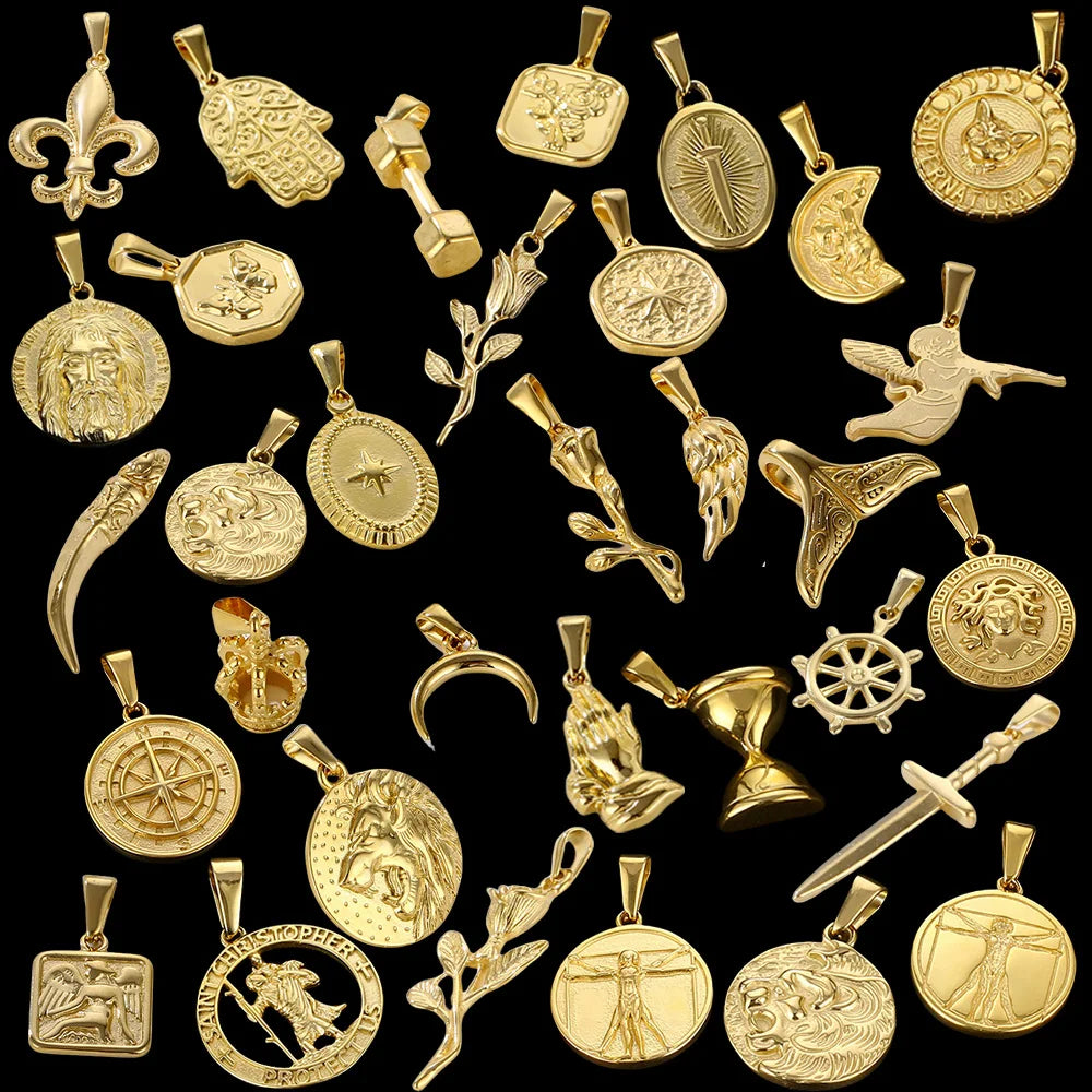 Waterproof Non Tarnish Fashion Jewelry Accessories 18k PVD Gold Plated Stainless Steel Pendant Charms for Women Jewelry Making