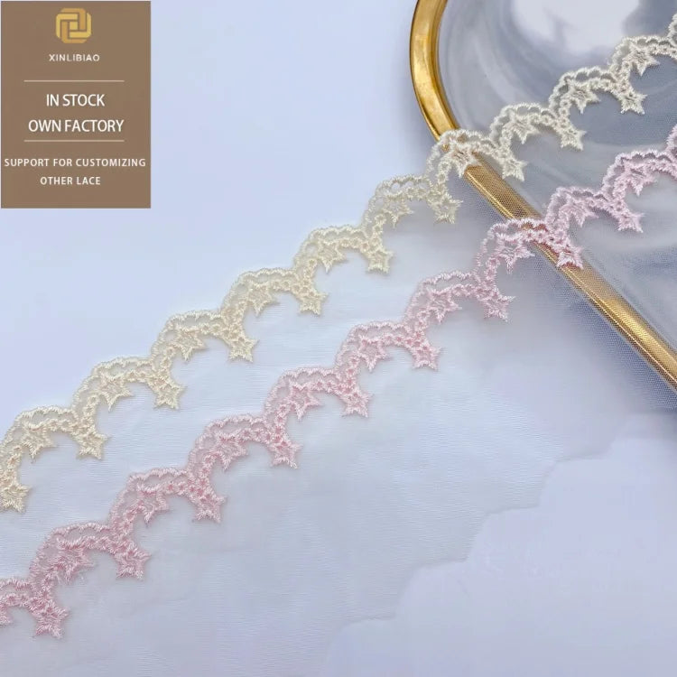 Fashionable Water-Soluble Colored Lace with Embroidery for Clothing Home Fabric & Accessories Decoration