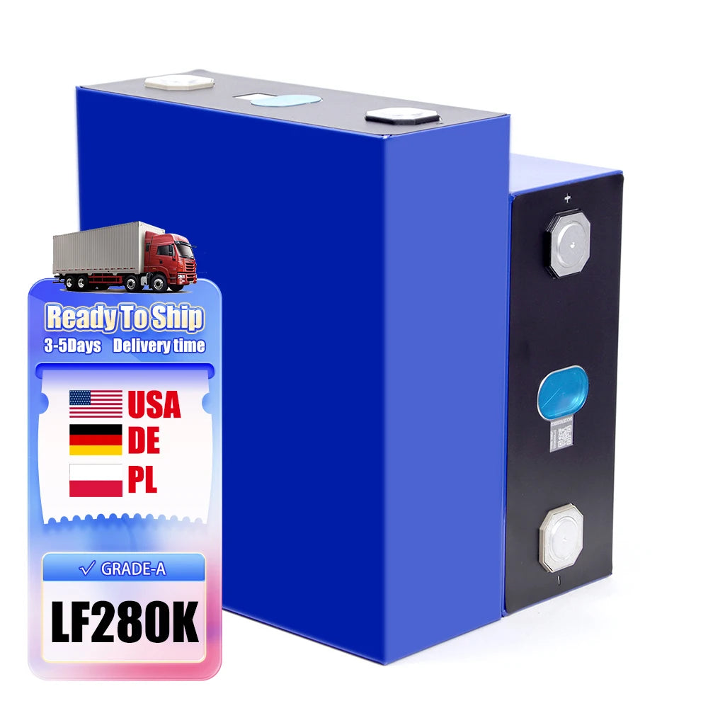 4pcs Lifepo4 280Ah Eu Stock Ddp EVE Grade a Lf280K Battery 8000 Cycles Lifepo4 3.2V 280Ah 230Ah 100Ah Battery for Home Storage
