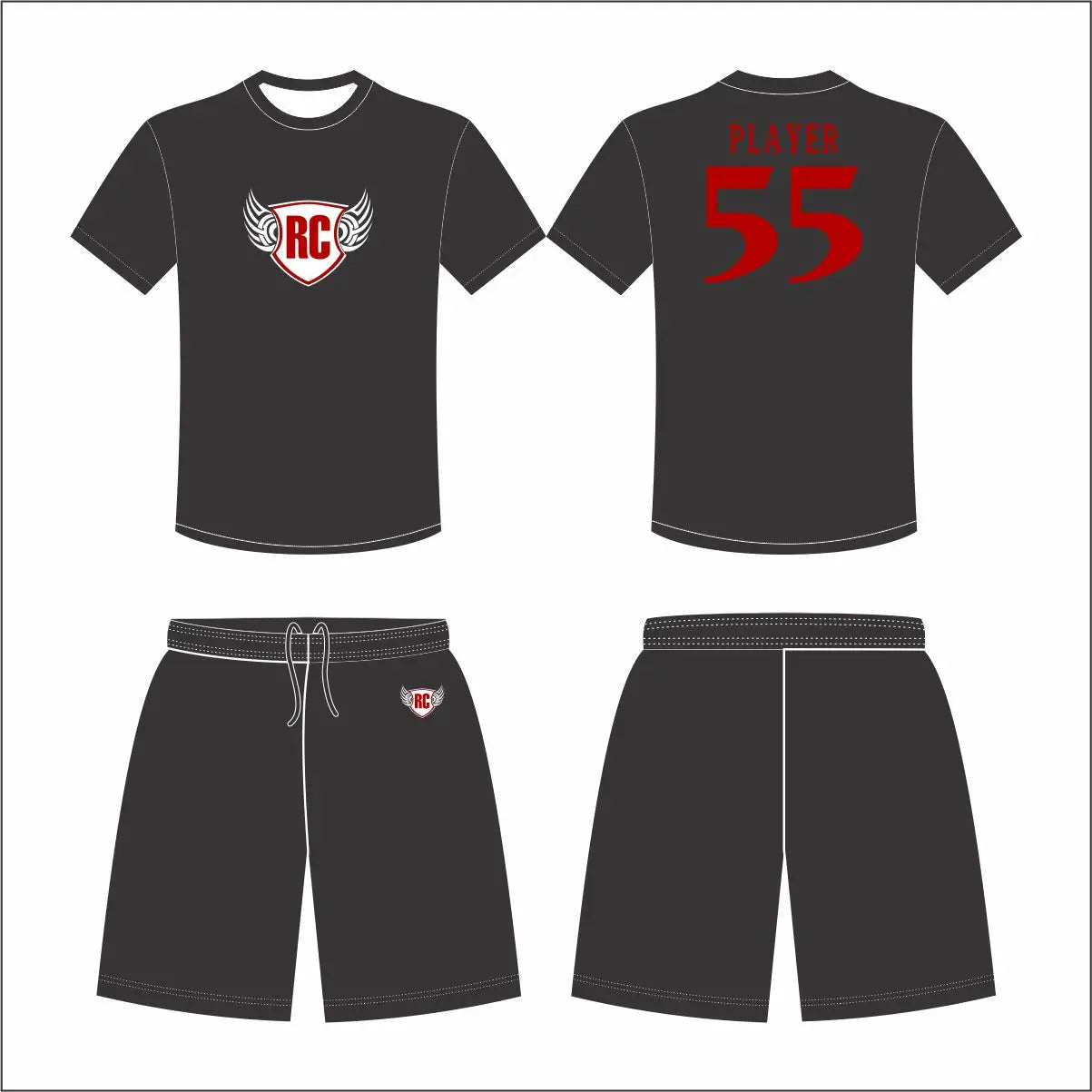 Men's Breathable Quick Dry Soccer Training Jersey Custom Printed Team Name Logo Short Sleeve Uniform Set 100% Polyester Custom