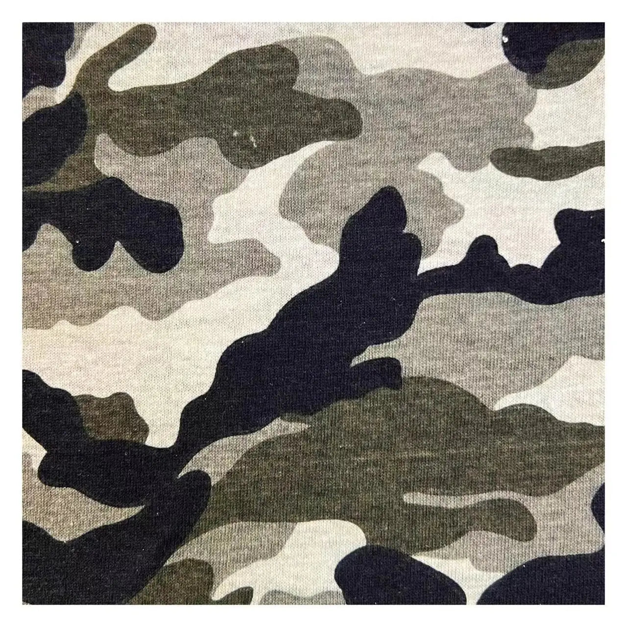 Flame Retardant Stretch Heavyweight Polyester/Cotton Camouflage Printed Knit Fabric for Boys' Jogger's Pants Shorts & Costumes