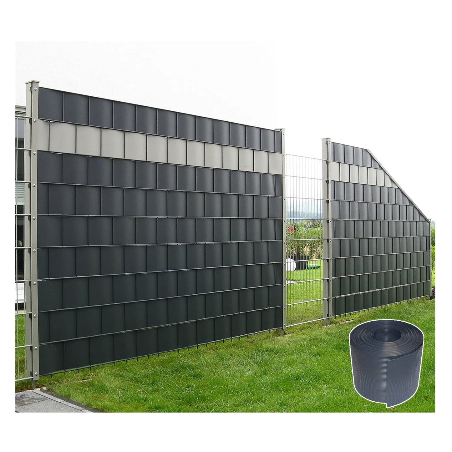 Easy Installation 19cm*26m PP Tape Waterproof  Privacy Hard PVC Strip Screen Fence for Garden Fence Decoration