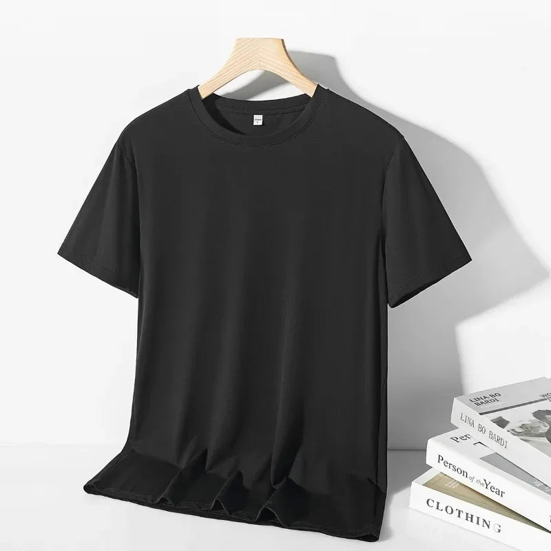 OEM Custom logo Embroidery Printed Design Breathable Thin Modal Short-sleeved Quick-drying Clothes Men's Half-sleeved T-shirt