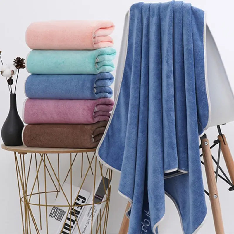 Best Seller Microfiber Towel Bath Towels Custom Made Laser Logo  Super Soft Highly Absorbent Coral Velvet 70-140cm Bath Towels