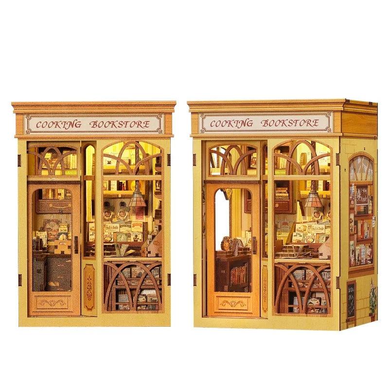 CuteBee Hot Sale BJAA202 Diy Book Nook Kit 3D Wooden Puzzle Nook Book Miniature House Kit Diy Miniature Book Nook Diy Craft Kit