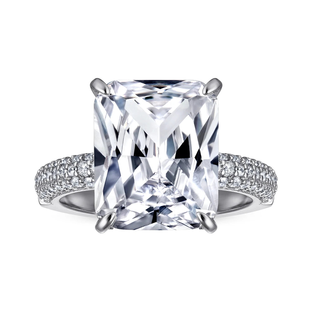 Jewelry Manufacturer Custom S925 Silver Rings Cubic Zircon Women Wedding Ring Gemstone Fashion Jewelry Engagement Ring Set