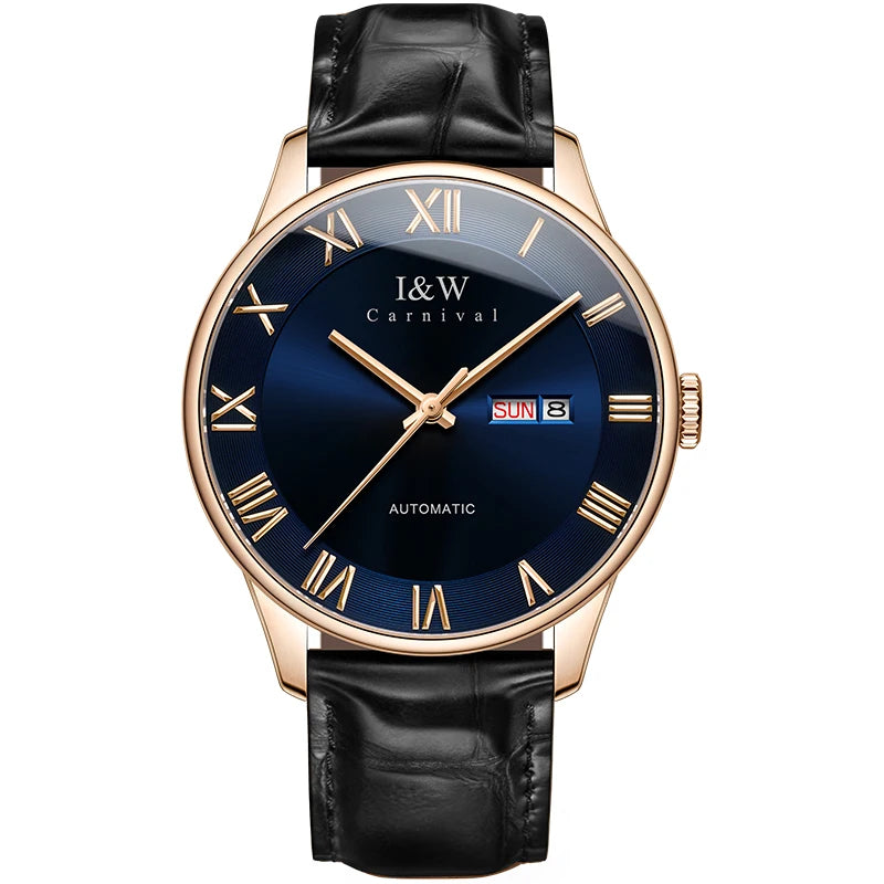 I&W Luxury Men's Mechanical Watch High-End New MIYOTA Automatic Sapphire Crystal Stainless Steel Case 30bar Water Resistant