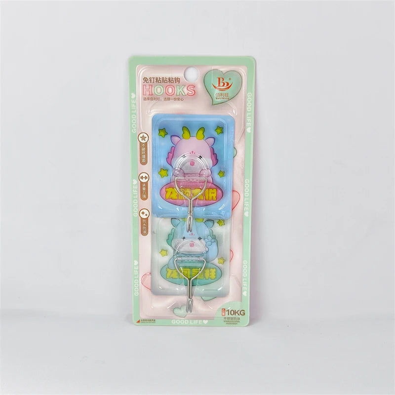 Adorable Duck-Shaped Plastic Kitchen & Bathroom Wall Hanging Hook Nail-Free Adhesive Hanger Cartoon Style