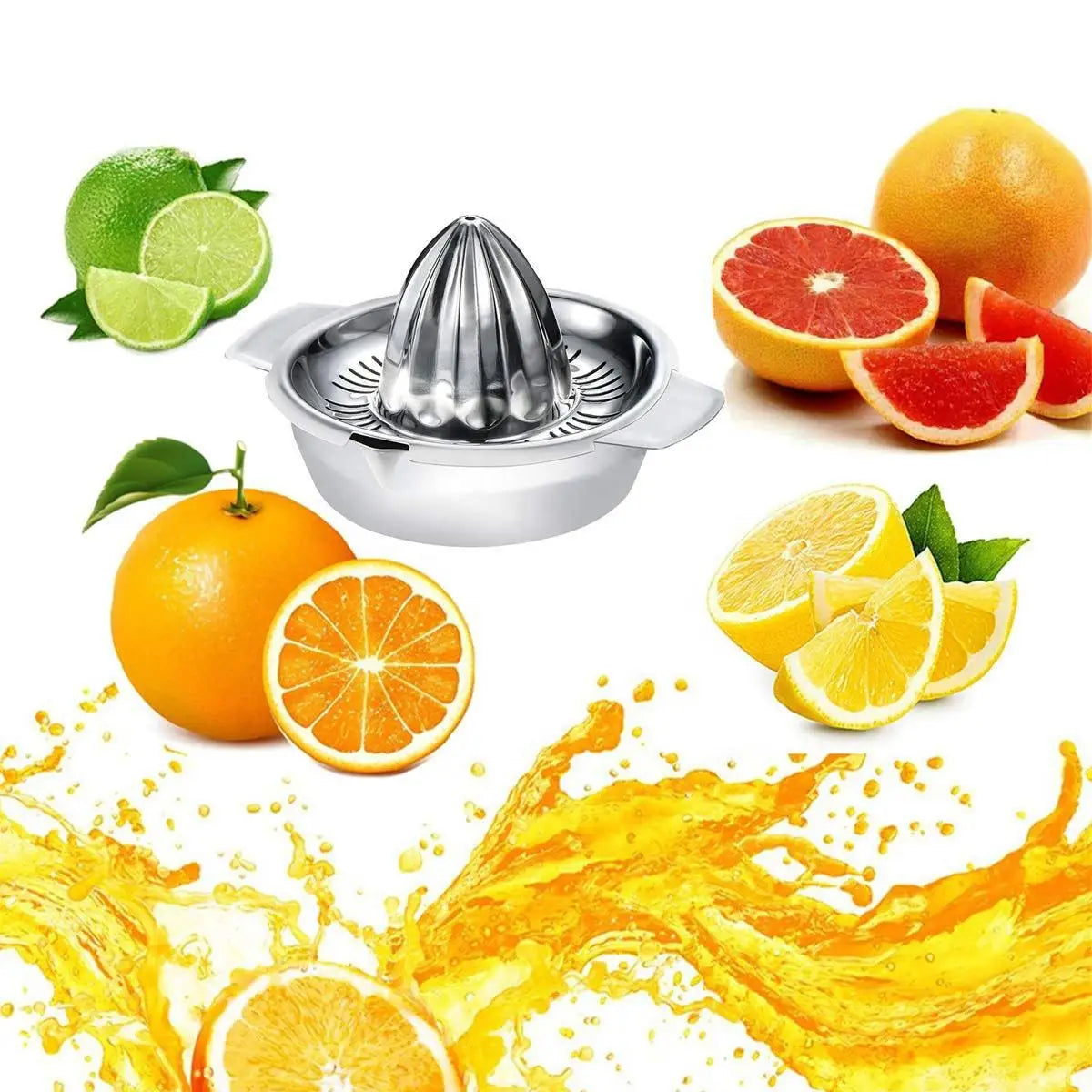Portable Stainless Steel Manual Fruit Juicer & Squeezer Kitchen Tools for Lemon & Orange Metal Manual Fruit Separator