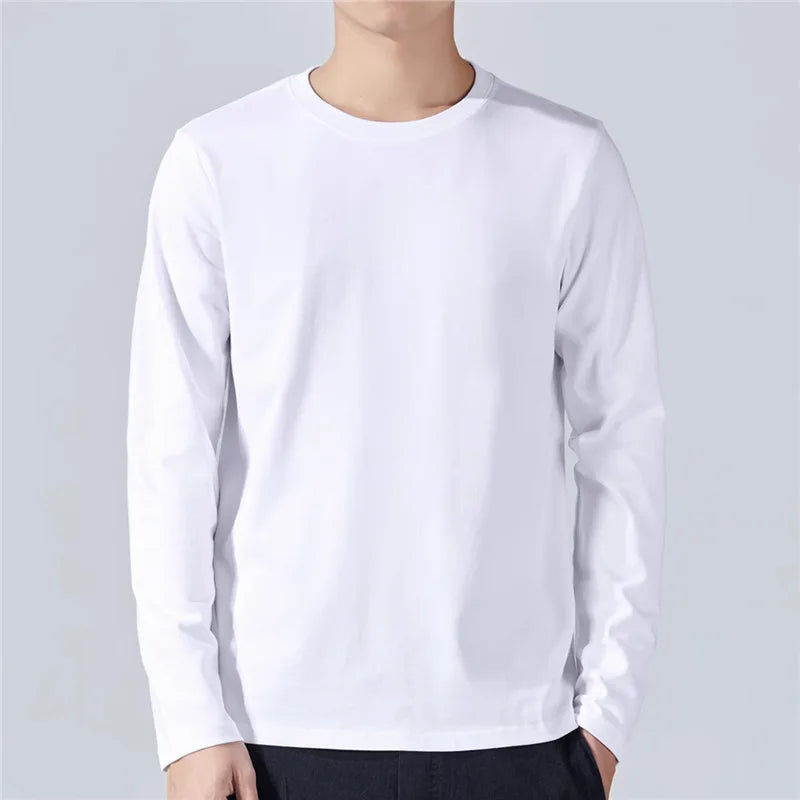 Oem customized tshirt men's autumn new trend slim round neck bottoming tshirt casual all match foreign trade long sleeved men