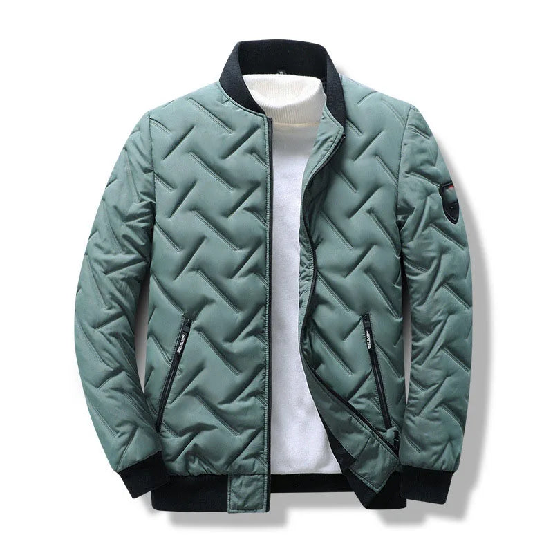 Bangladesh CN Factory Price Custom Logo Embroidery Autumn New Men's  Coat Korean Style Short Stand Collar Light Feather Jacket