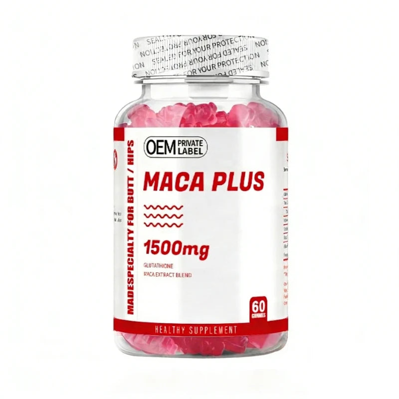 OEM/ODM Maca Plus Gummies 1500mg Big Booty Enhancer with Black Maca Root Multivitamin Support BUTTOCKS