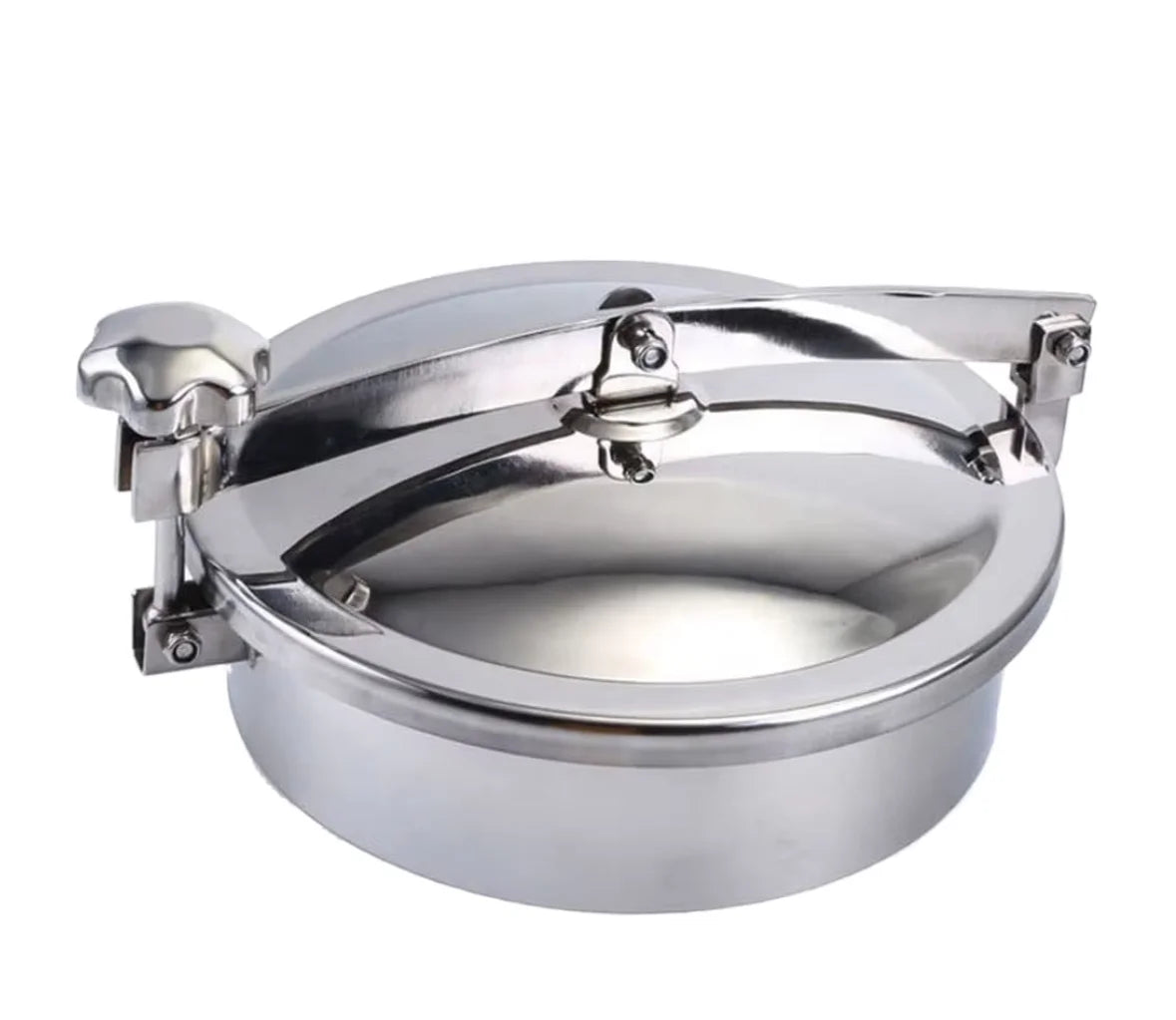 Stainless Steel Sanitary Tank Manhole Cover with 10mm Pipe Size Polished Surface Treatment