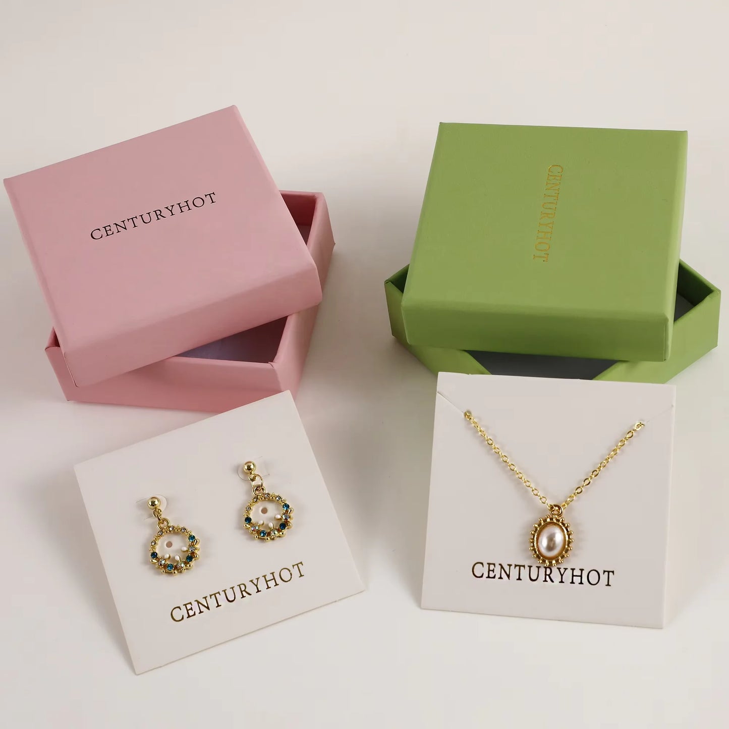 Custom Logo Jewelry Box Eco-Friendly Lid and Base With Pouch for Earrings Rings Necklaces Bracelets Gift Jewellery Packaging