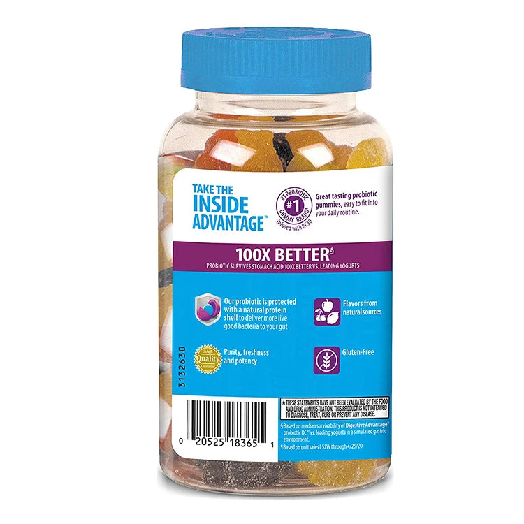 Natural Formulation Daily 50 Billion CFU Probiotic Gummies Candy Supports Healthy Digestion