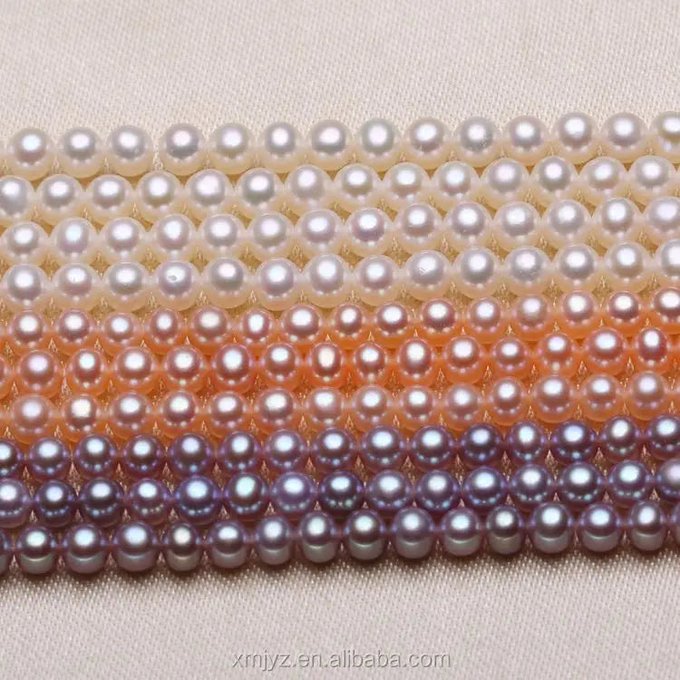 Certified ZZDIY010 Freshwater Pearl 4.0Mm Round Aaaa3 Semi-Finished Necklace Bulk Loose Pearls