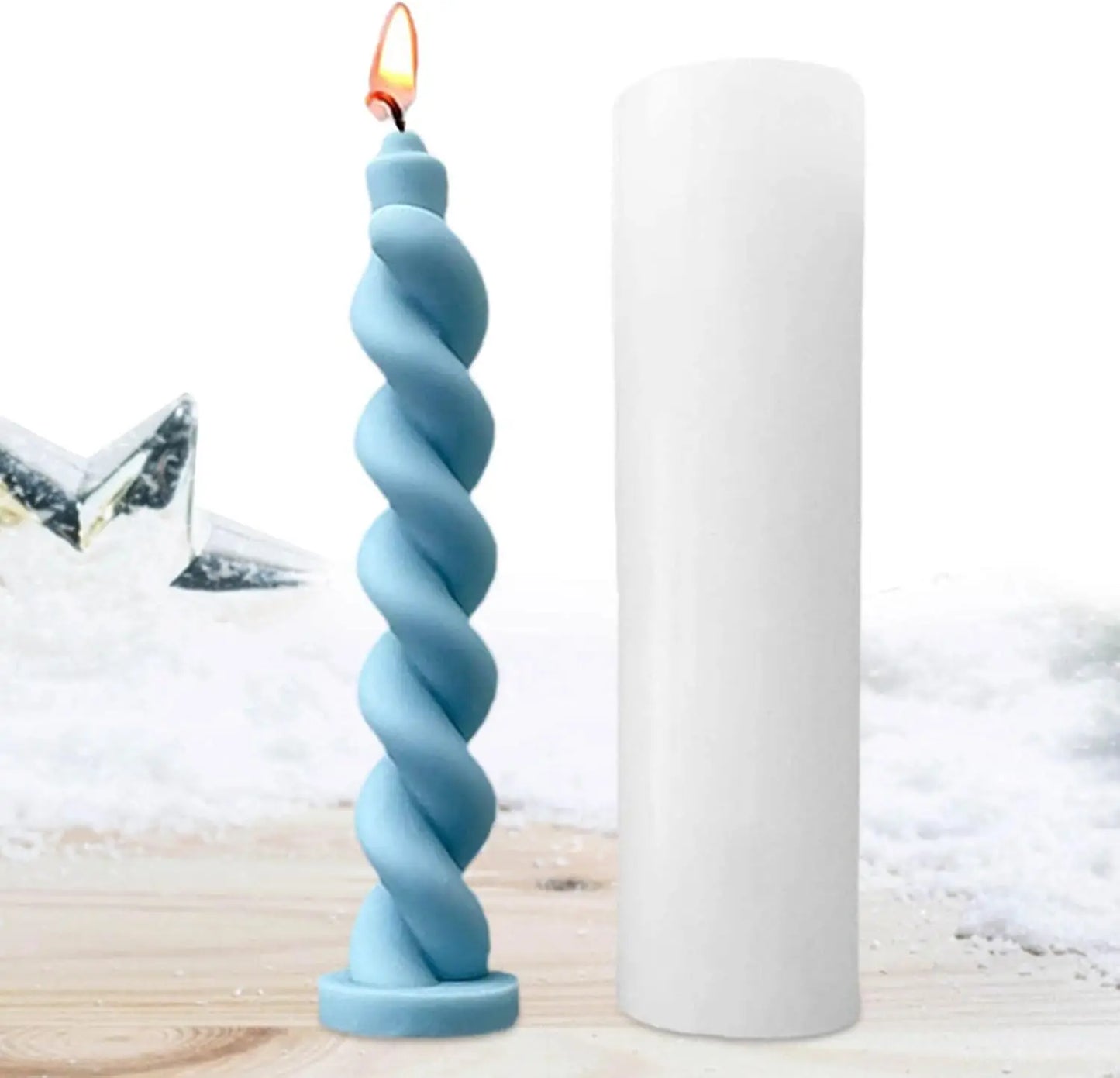 DIY Spiral Taper Candle Mold for Candle Making Twist Silicone Mold Twisted Candlestick Mold
