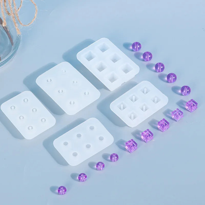 DIY 10mm Ball With Holes Glue Mold Handmade Earrings Bracelet Silicone Mold