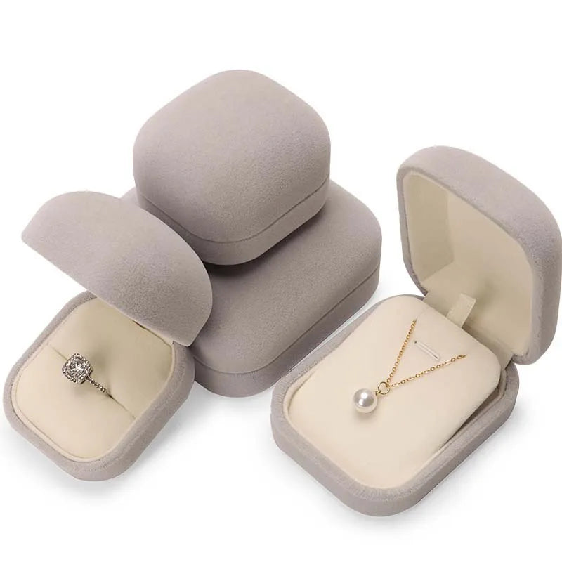 Luxury Necklace Ring Bracelet Jewelry Package Gift Box Velvet Customize Logo Jewelry Organizer Case Jewelry Storage Box