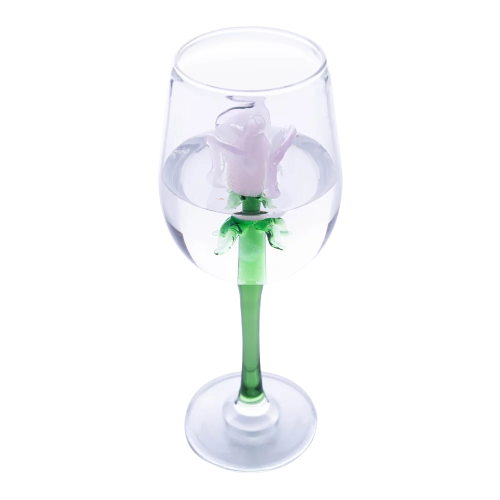 Chien Keng Handmade Rose Coupe Wine Cup Goblet 10 oz Capacity TW Origin for Wedding Modern Elegant Glassware