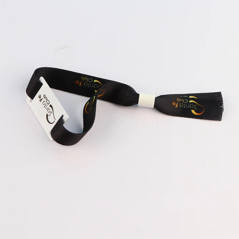 Free Design Custom Wrist Band Personalized Logo Fabric Woven Bracelet Party Wristband With NFC Card and Lock