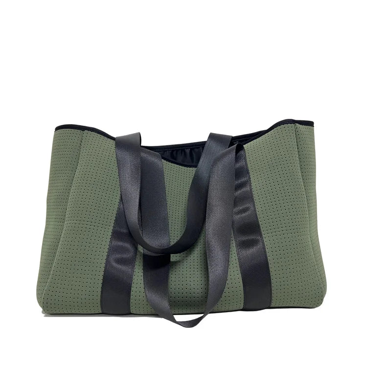 Custom Logo Women's Neoprene Messenger Tote Bag with Two Handles Luxury Handbag for Ladies