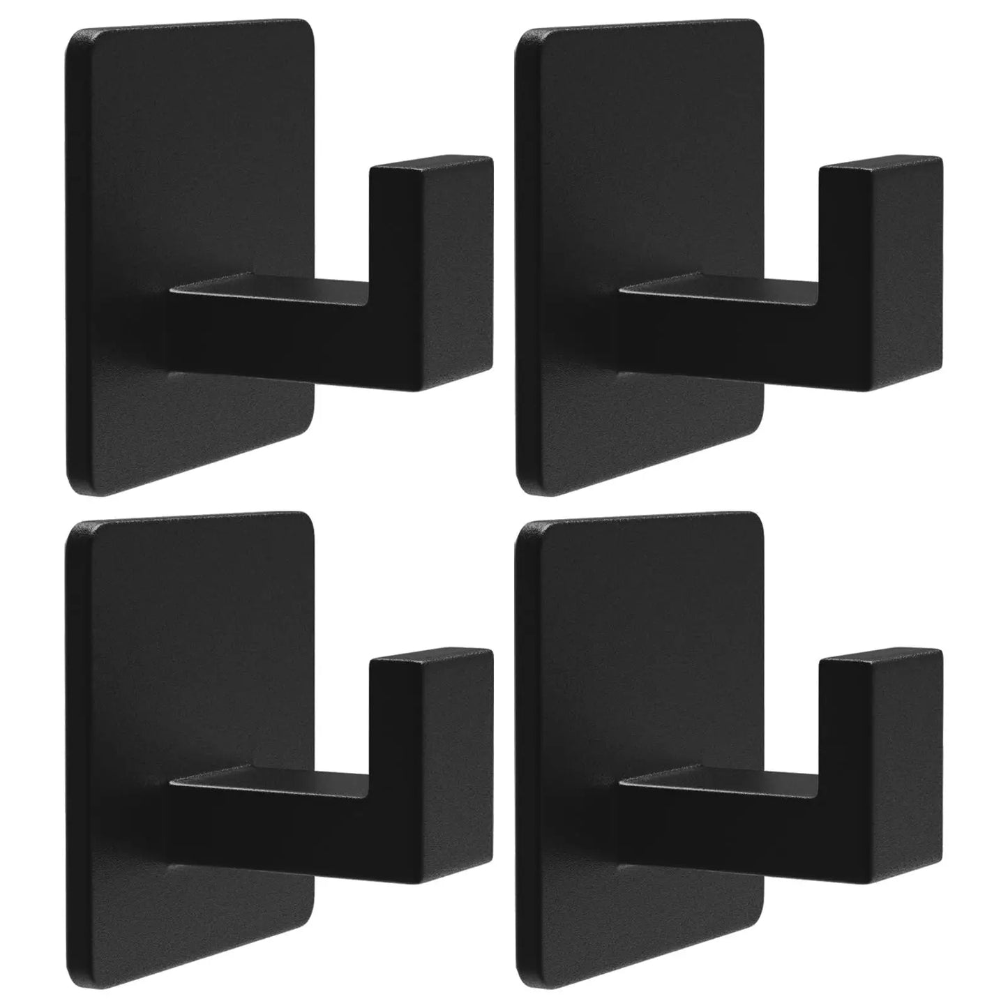6 Pack Adhesive Towel Hooks Heavy Duty Wall Mounted  Black Hooks for Hanging Coat