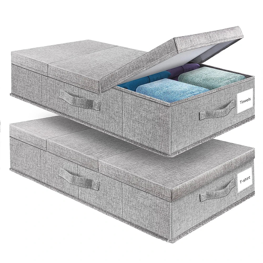 Large Under Bed Storage Container Clothes with 3 Handles Stackable Drawer Organizer for Blanket Clothes
