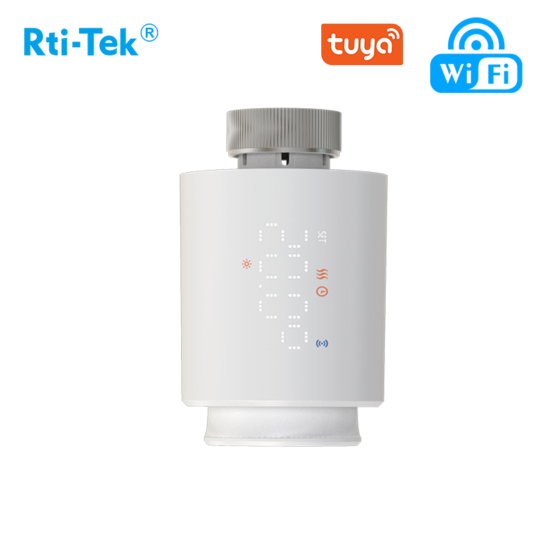 TUYA Wi-Fi Smart LED Thermostatic Radiator Valve TRV Compatible with Alexa and Google Home for Apartment Floor Heating Systems