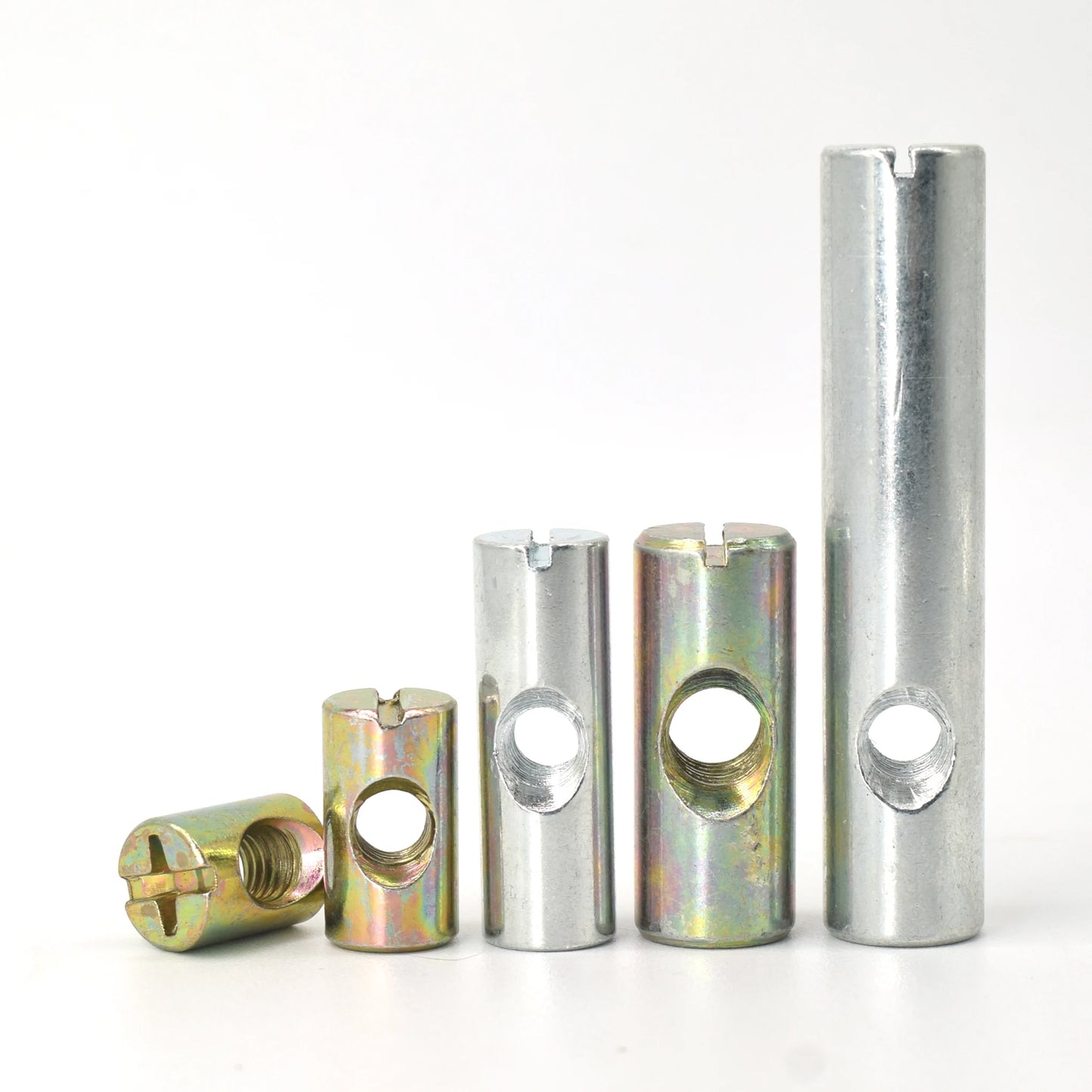 Attachment Nuts Barrel Nut Carbon Steel Yellow Zinc Plated Cylinder M2 M3 M4 M5 M6 Slotted/Cross Dowel Barrel Bolts for Bed