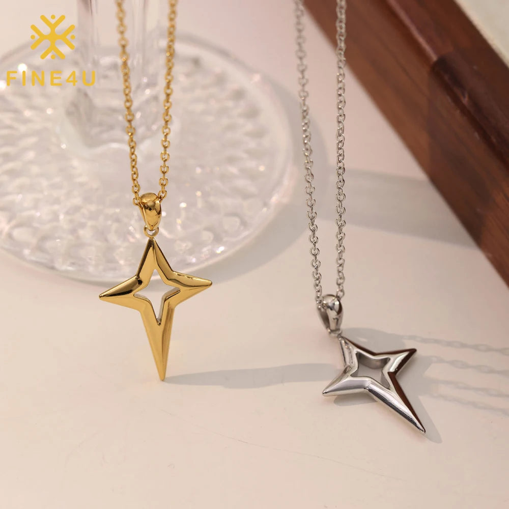 Dainty Hollow Star Necklace Trendy Design Simple Choker Necklace for Women Girls Delicate Stainless Steel Jewelry Necklace Gifts