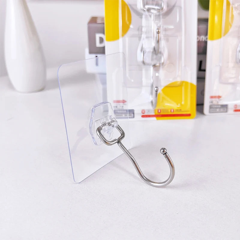 Child-Safe Adhesive Hooks with Rounded EdgesStainless Steel & Non-Toxic Glue