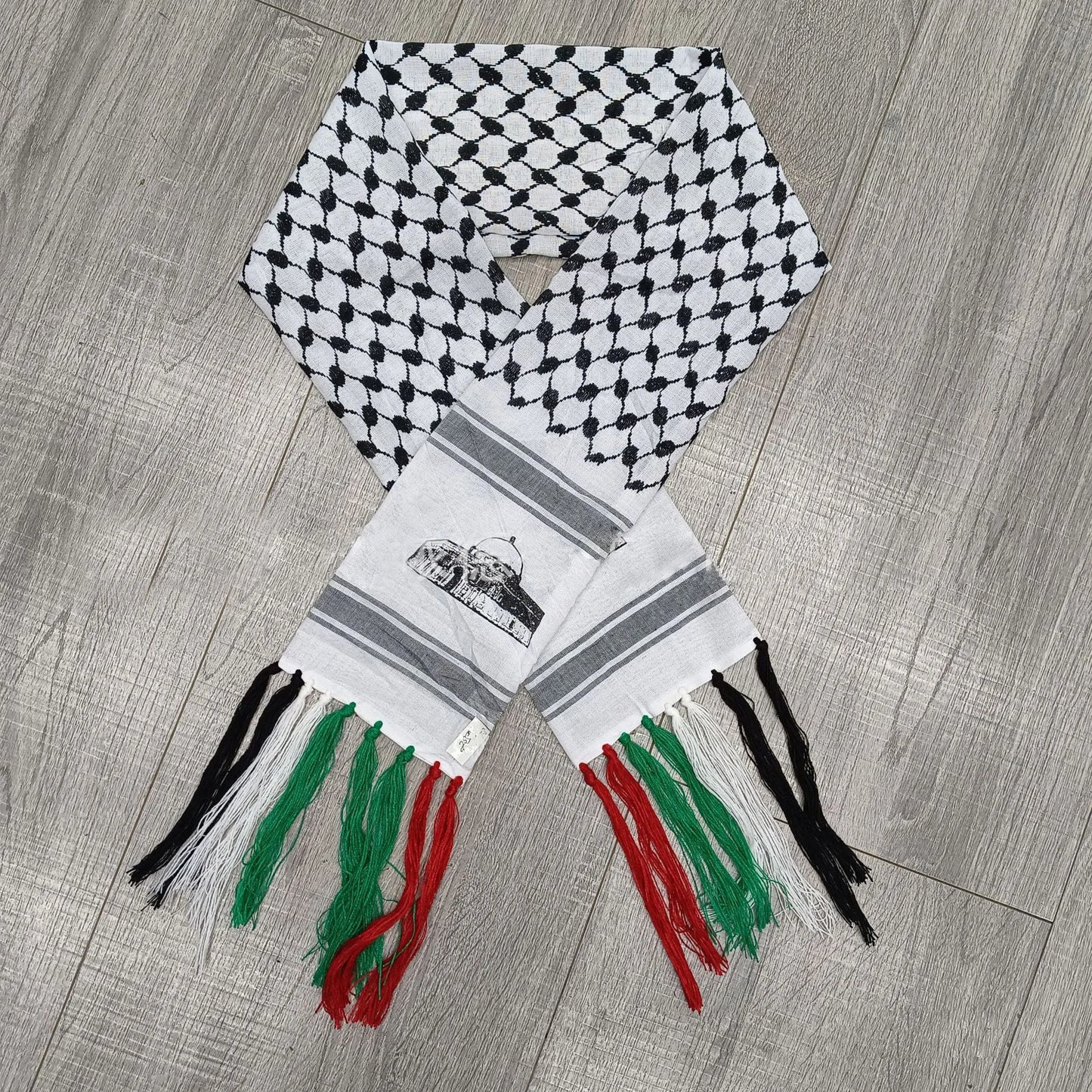 Middle East Arab Ethnic Foulard Palestine Keffiyeh Jacquard Hijab Scarf for Men