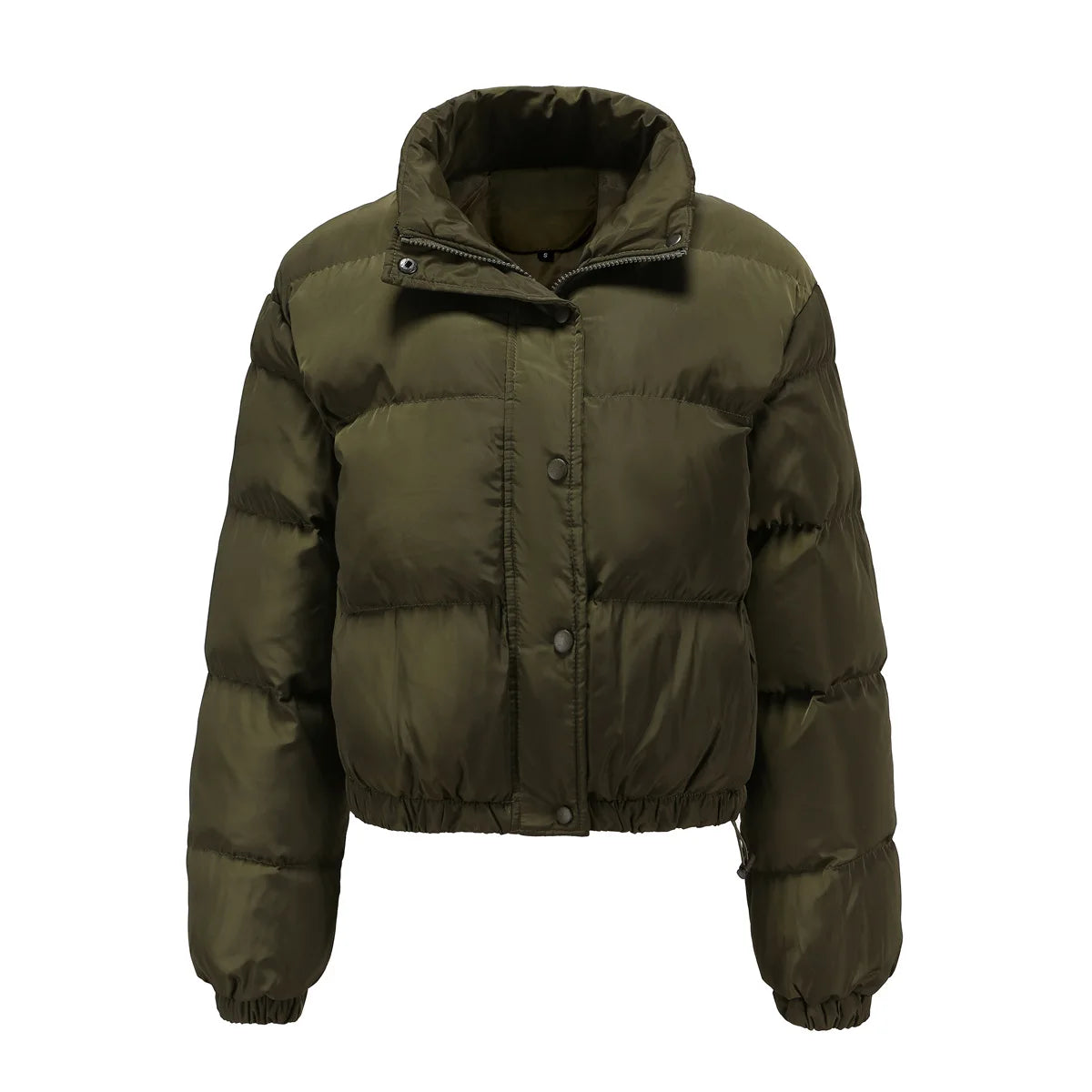 Autumn & Winter Women's Short-Style Cotton Padded Jacket - Long Sleeve High Collar Warm Outerwear Loose & Casual Cotton Coat