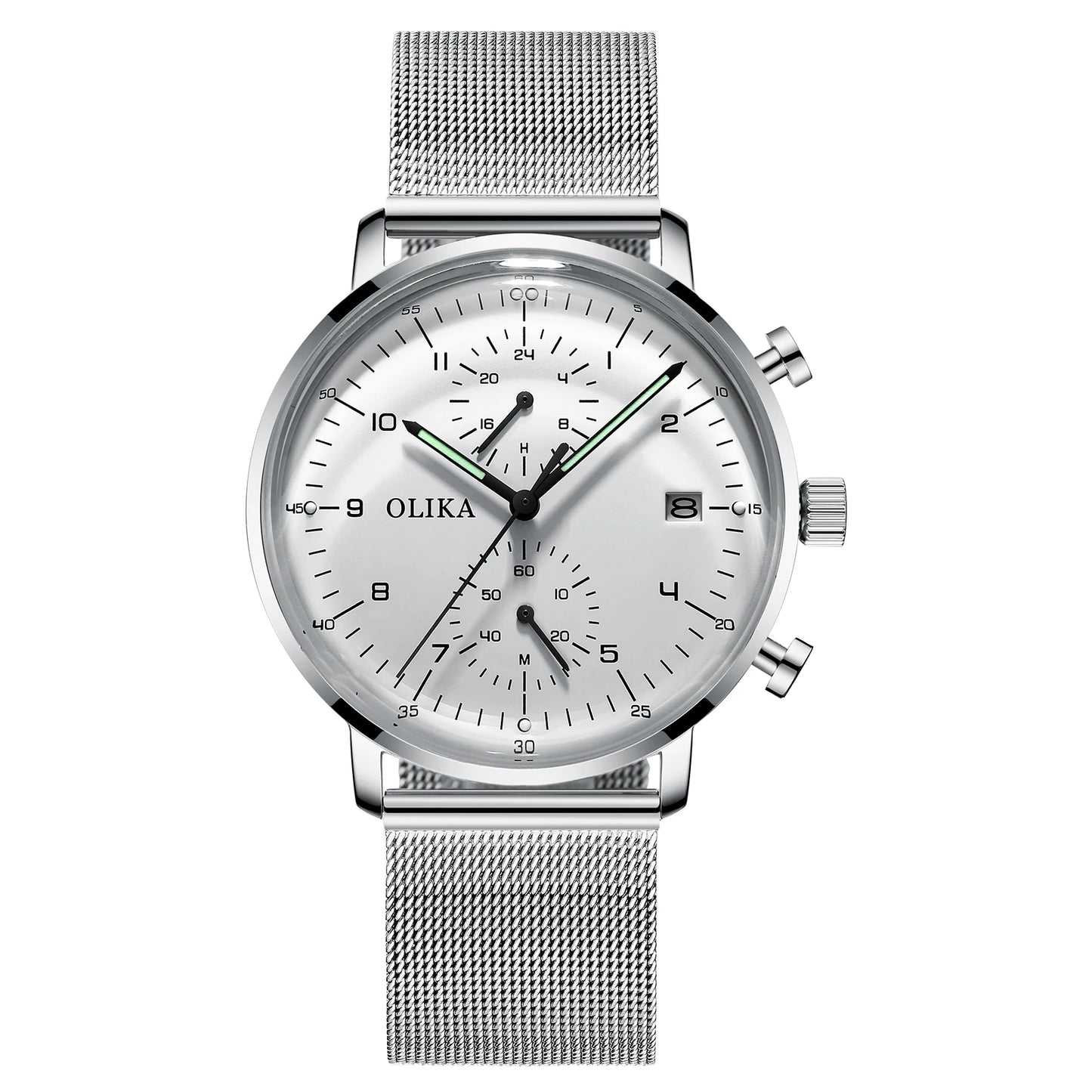 Fashion Men's Brand Quartz Wrist Watch Stainless Steel 3ATM Waterproof Glass Dial Pointer Display 22mm Band Width Alloy Case